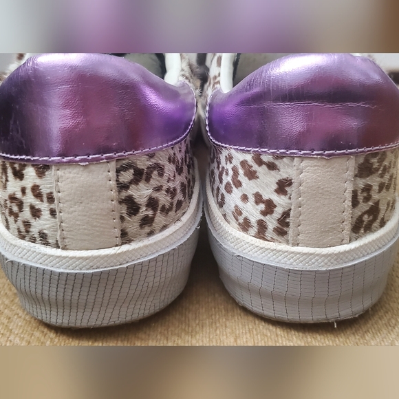 SZ 6 DV DOLCE VITA ZINA FASHION SNEAKER LEOPARD PRINT CALF HAIR - Picture 4 of 8